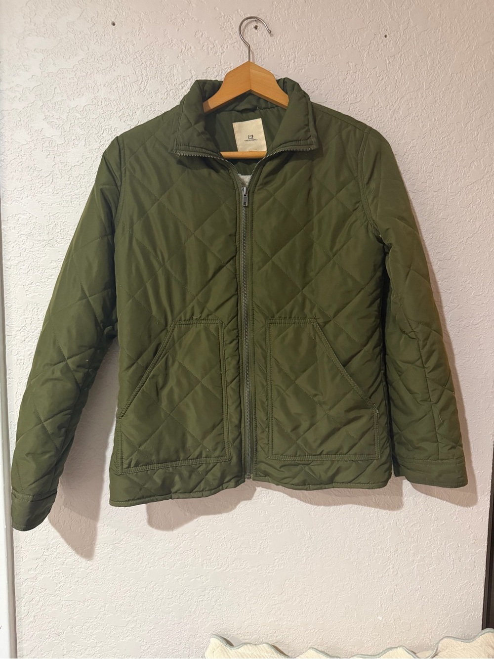Thread & Supply Quilted Puffer Jacket in Olive
